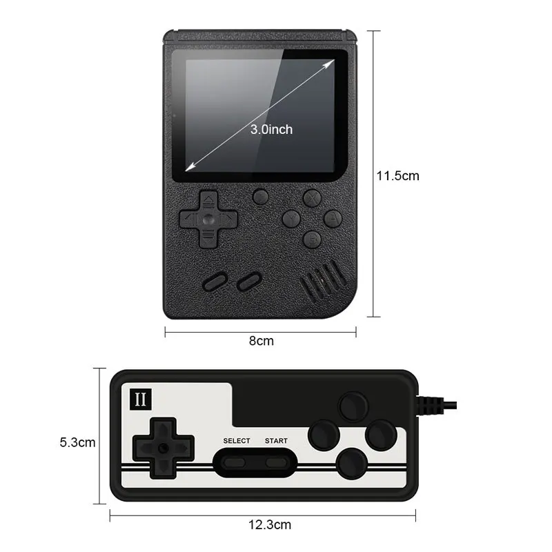 Retro Console Double Handheld Game Player Battery 3.0 Inch LCD Built-in 400 Video Games Gift for Kids Classic Videoconsolas