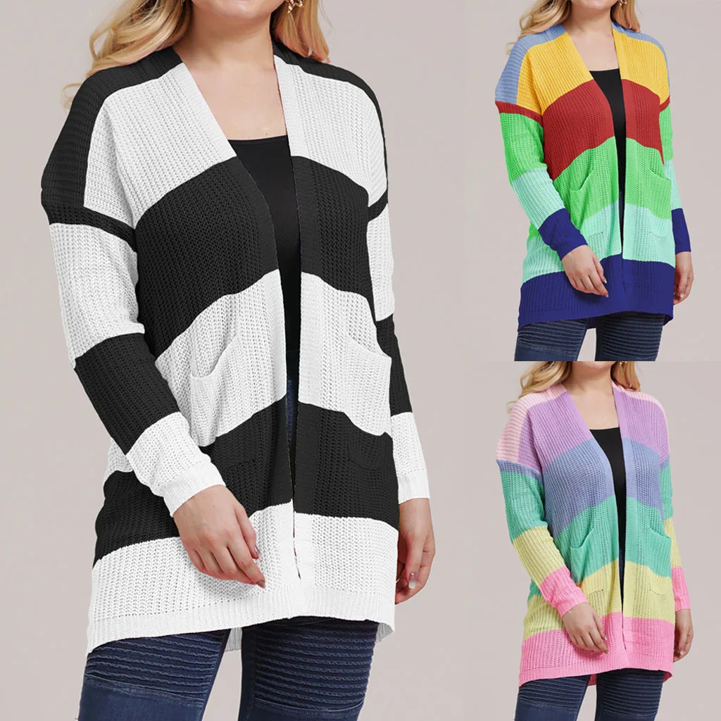 

3XL Womens Tops and Blouses Plus Size Women Casual Stripe cardigans Shirts Long Sleeve Fashion Ladies Tops женские блузки