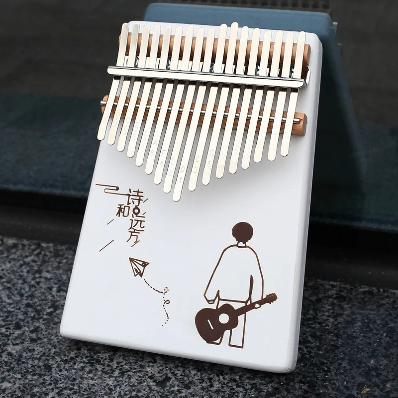 Whit 17 teclas Kalimba pulgar Piano hecho por una sola placa de madera de alta calidad cuerpo de caoba instrumento Music - Цвет: NO-21