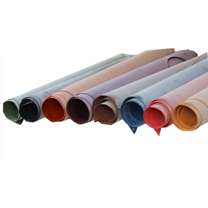 

Colourful Full Grain Fog Waxed vegetable tanned cowhide genuine leather material for hand craft DIY Parts 2