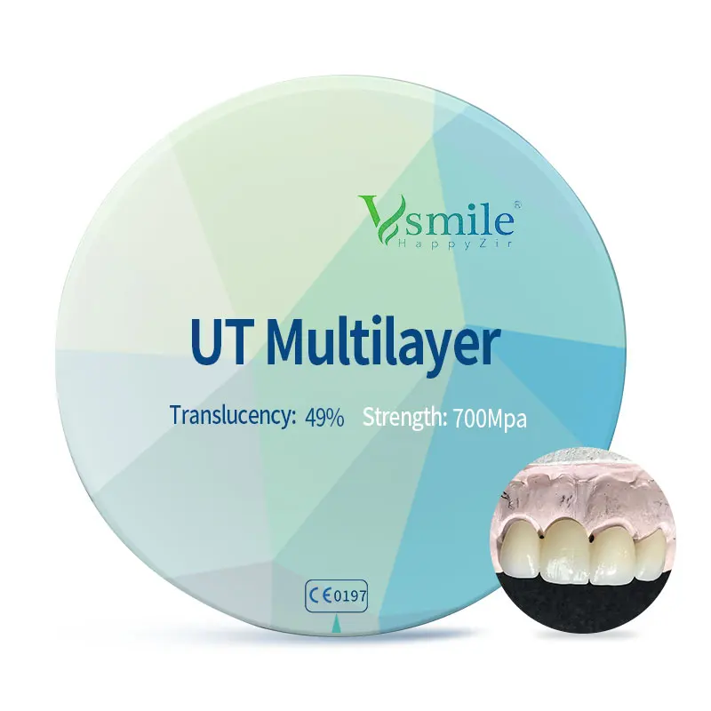 98mm Dental Anterior Posterior Material UT Multilayer Zirconia Block Full Contour 700Mpa Ultra 49% With Open CADCAM System | Красота и