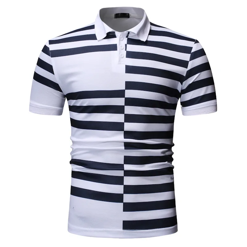 Летний Стиль AliExpress EBay Мужская Повседневная модная полосатая рубашка поло T539