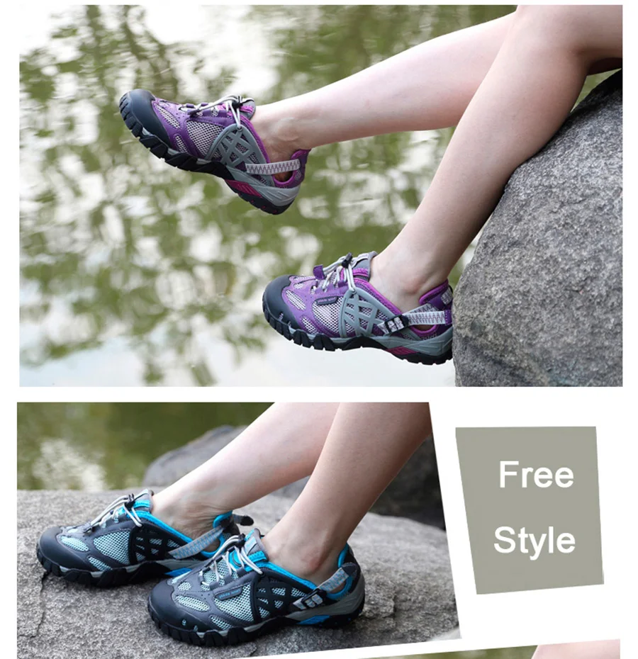 Женская летняя походная обувь уличные дышащие кеды спортивная обувь Большие размеры сандалии для прогулки для женщин треккинг Трейл водные сандалии