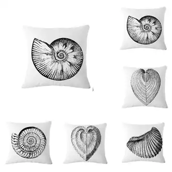 

Sea Conch Pattern Pillow Case Cotton Linen Printed Pillow Covers Throw Pillowcase For Office Home Sofa Decor