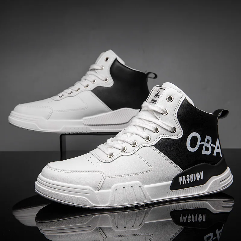 

2019 Autumn And Winter New Style Hight-top MEN'S SHOES Casual Sports Shoes Students Mid-top Board Shoes Street Fashion Man Shoes