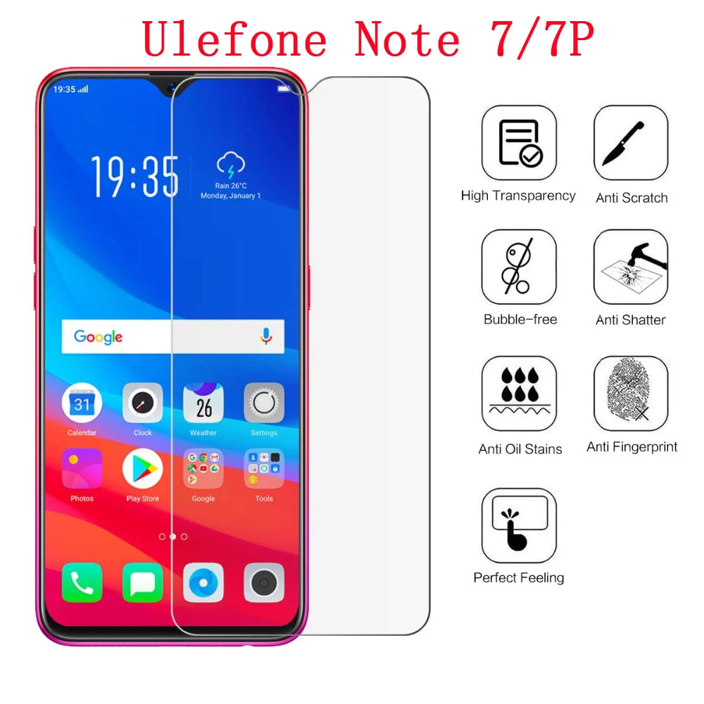 Закаленное стекло для Ulefone Note 7 Защитная пленка экрана 5 дюйма защита от царапин