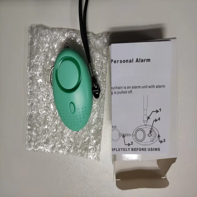 Portable Self Defense Alarm 130DB Personal Security Alarm Keychain With LED Lights Emergency Safety Alarm For Women, Men, Child light green