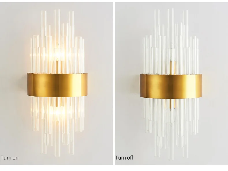 wall lamp light Style Combinations Of Modern Light Luxury Crystal Gold Wall Lamps In Bedrooms, Beds, Living Rooms, Decorative LED Lights sconce light fixture