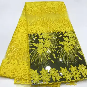 

Latest French Nigerian Lace Dress High Quality 3d Sequins Tulle African Lace Fabric Wedding French Tulle Lace FFY-810