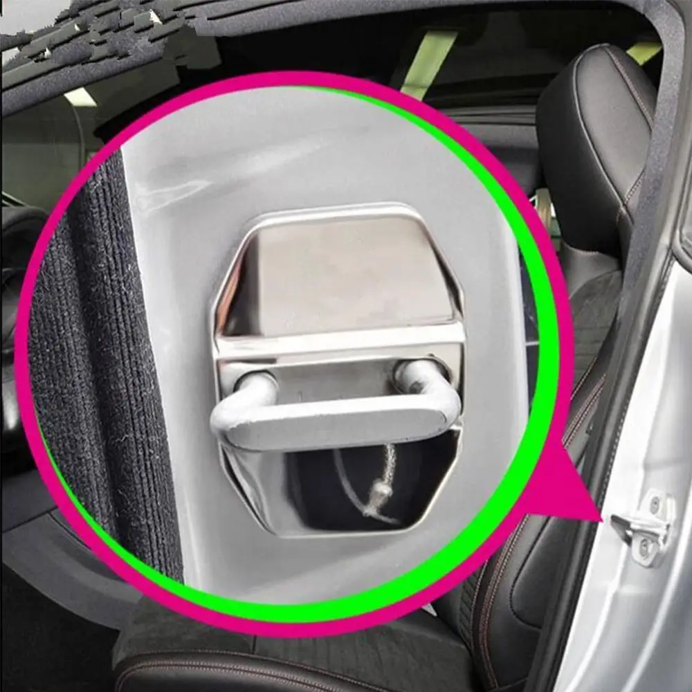 

4Pcs Car Door Striker Cover Lock Buckle Cap Protector for Mercedes Benz B C E ML SLK Class GLK300 W164 C260 Chrysler