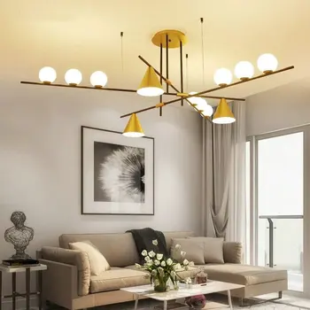 

Modern Design Gold Black Minimalist Luster LED Chandelier for Bedroom Dining Living Room Loft Restaurant Cafe Interior Home Deco