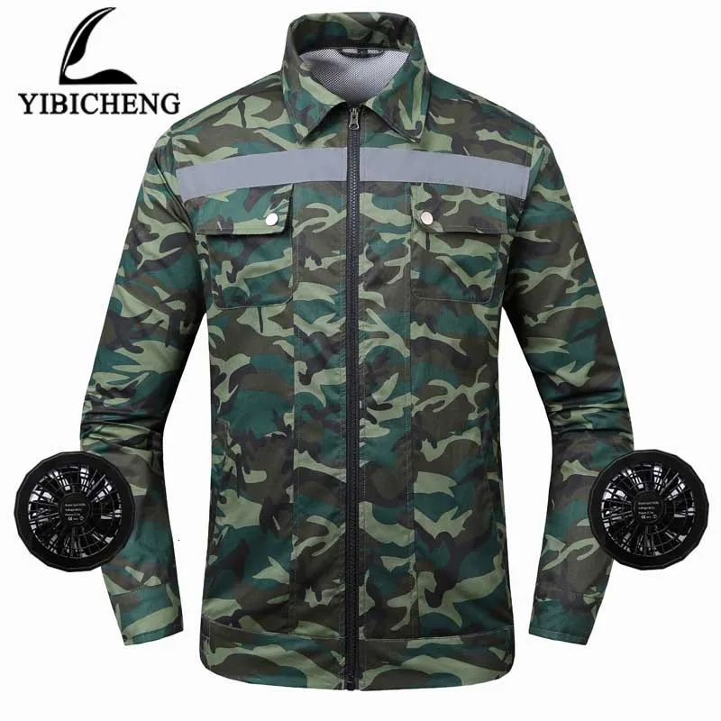 Serve Cold Air Conditioner Labor Insurance Work Clothes Electric Welding Serve Camouflage More Pocket Go Fishing Loose Coat