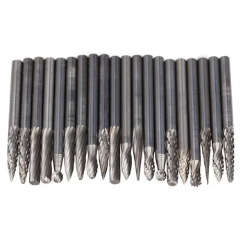 

20x Tungsten Steel Solid Carbide Burrs For Rotary Drill Die Grinder Carving