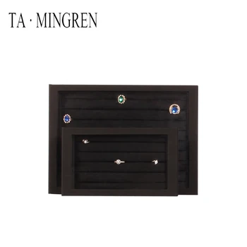 

Hot sale leather jewellery tray pu leather jewelry ring storage tray with acrylic cover