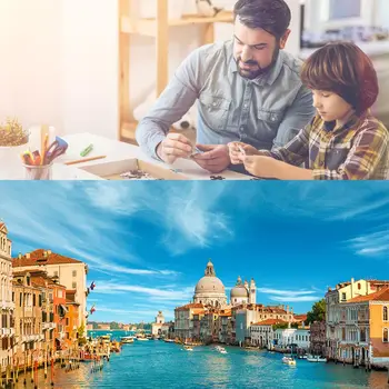 

1000pcs/set Adult Puzzles Landscape Bay Castle Style Toy Learning Intellective Games Stress Relief ENA88