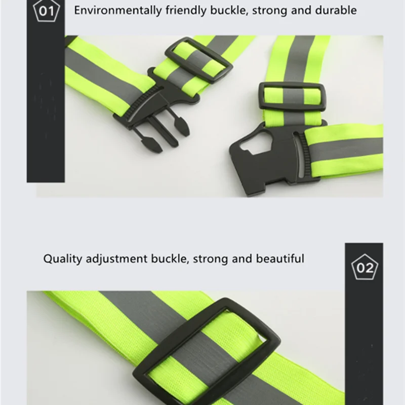 Reflective Straps Traffic Night Work Security Running Cycling Reflective Vest Breathable Adjustable Motocycle Protection Jacket