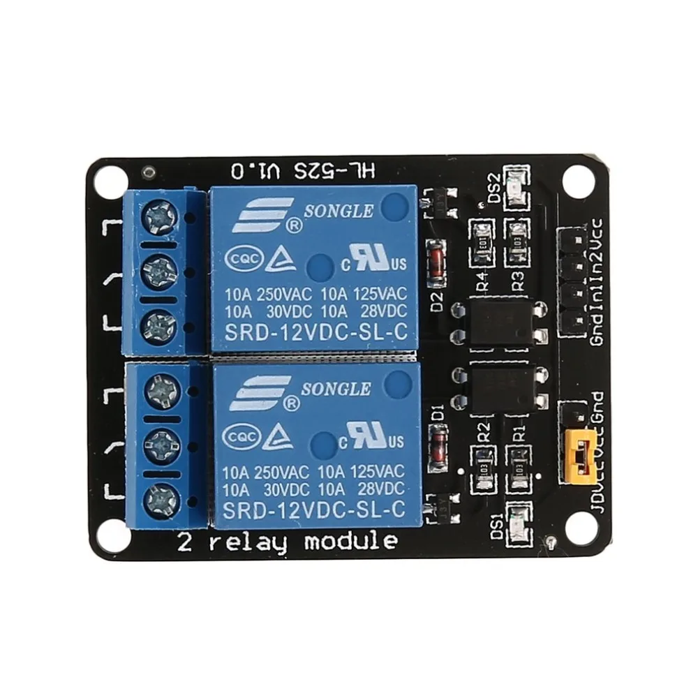 Couleur: Bleu & Noir HONGIGI 3V 2 canaux Module de Relais Carte dinterface de déclenchement de Bas Niveau optocoupleur pour Arduino SCM PLC Smart Home Remote Switch Switch 