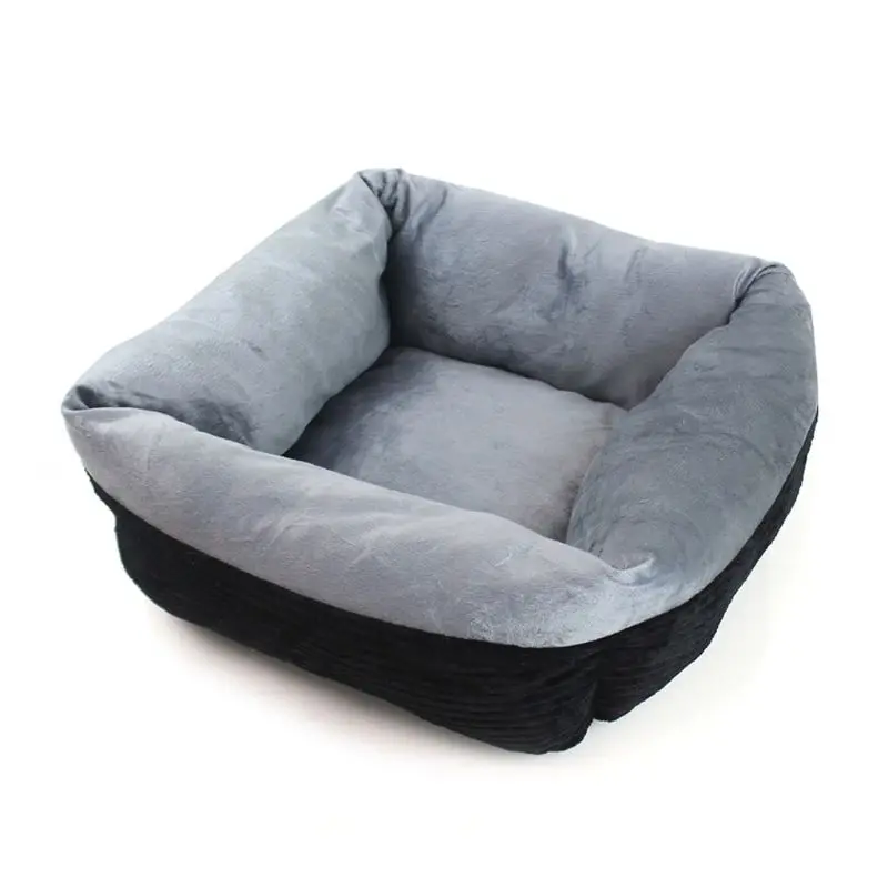 

Cat Dog Square Bed Soft All Season Warming Washable Corduroy Foam Comfortable