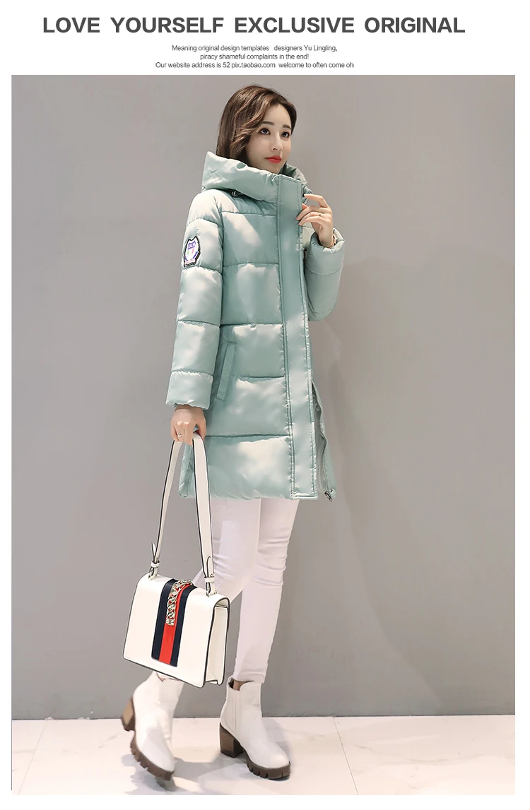 Белое Женское зимнее теплое пальто с капюшоном; большие размеры; куртка с хлопковой подкладкой ярких цветов; Женская длинная парка; женский ватник; feminina