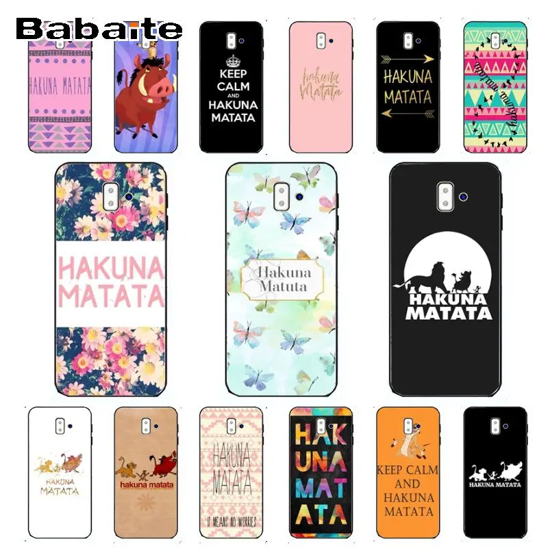 Keep clam hakuna matata The Lion King Мягкий силиконовый чехол для телефона samsung Galaxy j6 plus A6 A8 A9 A10 A30 A50