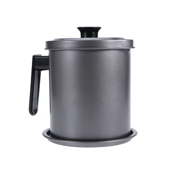 

1pc Oil Strainer Pot Grease Oil Storage with Strainer and Lid Stainless Steel Can Holder Container for Kitchen