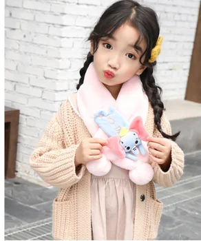 

Hot Cute Cotton Winter Baby Neck Ring Scarf Children's Girls Boys Knitted Wool O-Scarves for Kids Solid Color Warm Black