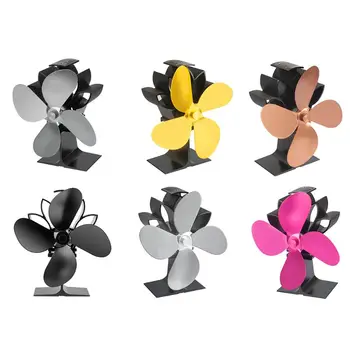 

4 Blades Heat Powered Fireplace Stove Fan Aluminum Silent Eco-Friendly for Wood