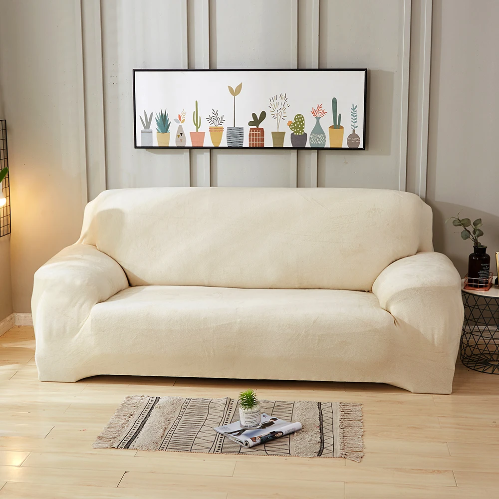 Plush Thicken 1 шт. плюшевый утолщенный универсальный чехол для дивана эластичный секционный угловой Диванный чехол l фасонный чехол для гостиной протектор - Цвет: Plush Thicken