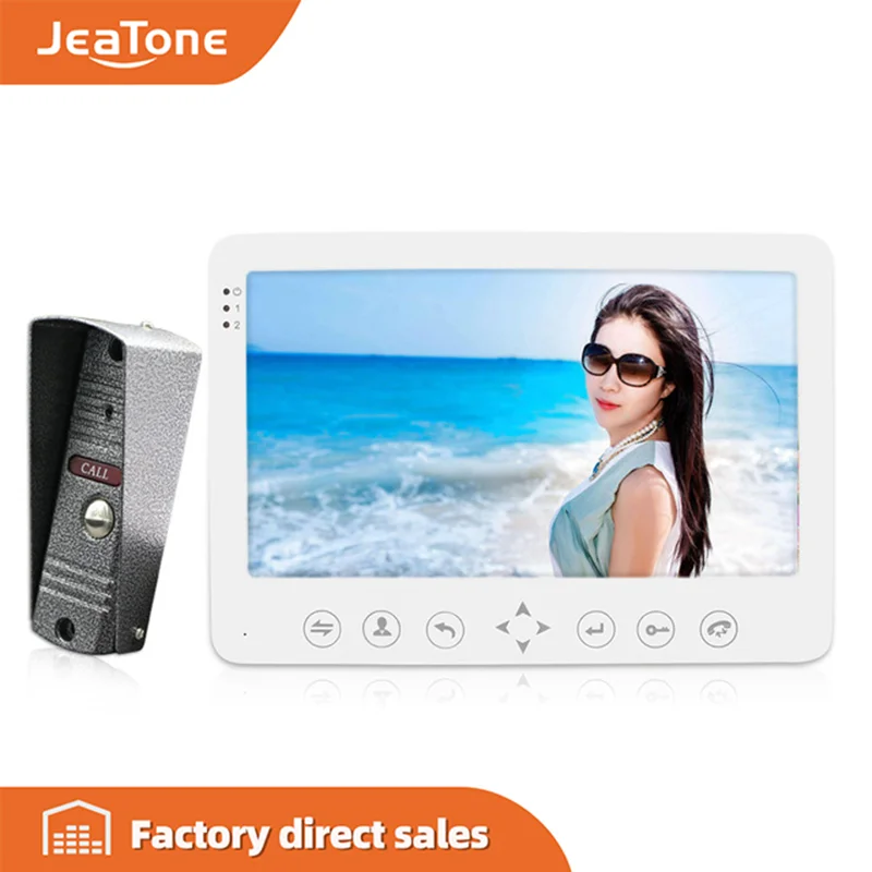 

JeaTone 7" Built-in Memory 1 Outdoor Camera 1 Monitor Video Intercom DoorPhone Doorbell Intercom waterproof Multi-languages menu