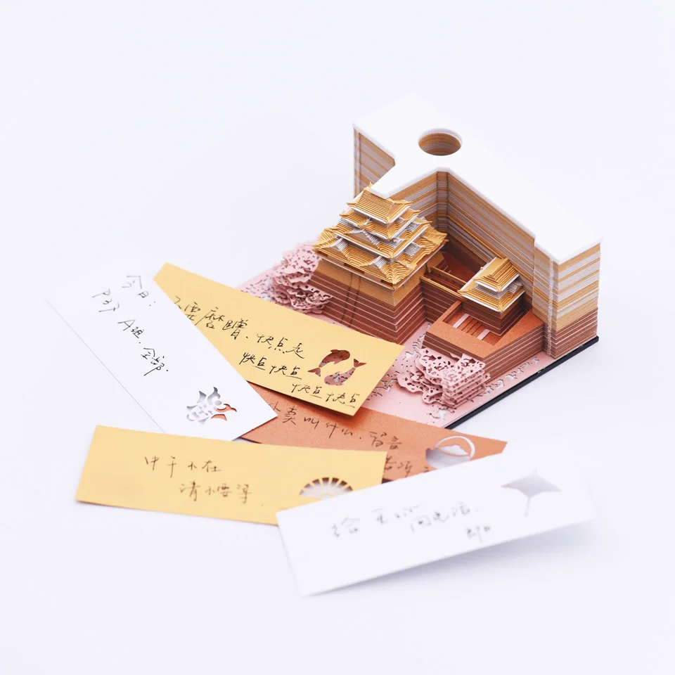 Творческий 3D прекрасный блокнот архитектурные Творческий Бумага резьба записка-напоминание Pad плед Бумага древних Стиль любовный подарок, подарок на день рождения