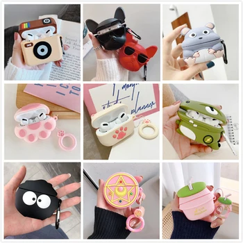 

3D Earphone Case For Airpods Pro Case Silicone Cute Dog Cat Cartoon Earpods Cover For Apple Air pods Pro 3 Case Coque Keychain