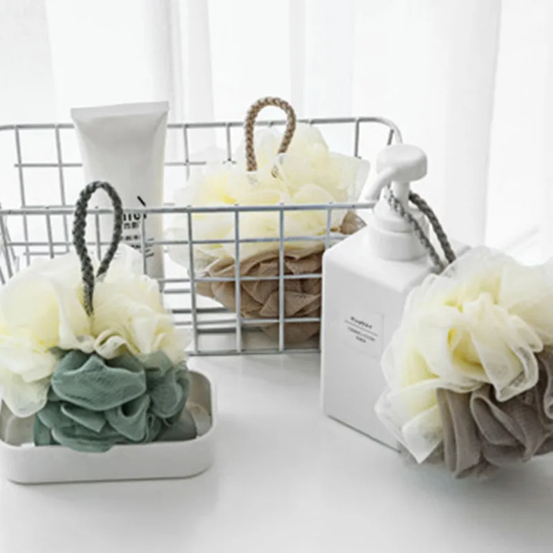 

Two-color Bath Flower Adult Bath Loofah Net Cloth Sponge Cute Rubbing Towel Ball Mesh Sponge Bath Ball Exfoliating Shower Gel
