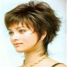 Светло-коричневый короткий прямой женский парик для косплея