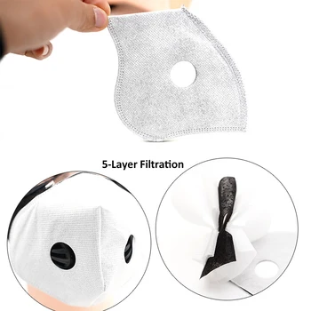 

5/10/15/20/50pcs Cycling Face Masks Filter MTB Road Cycling Equip Anti-Dust PM2.5 Replacement With Active Carbon Filter Protect
