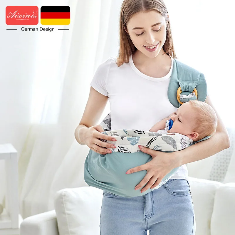 Newborn Sling Dual Use Infant Nursing Cover Carrier Mesh Fabric Breastfeeding Carriers Up To 130 Lbs (0-36M) Baby Wrap |