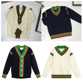 

Pre-sale 2020 V-neck Wool Stitching Christmas Cute Sweater Toddler Girl Winter Clothes Baby Girl Sweater Kids Sweaters