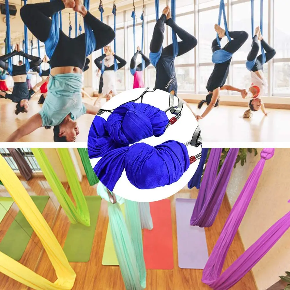 Amaca Yoga aerea Fitness Yoga Swing Set Anti-gravità Silks/catene margherita/moschettoni Flying Yoga Sling Inversion Equipment