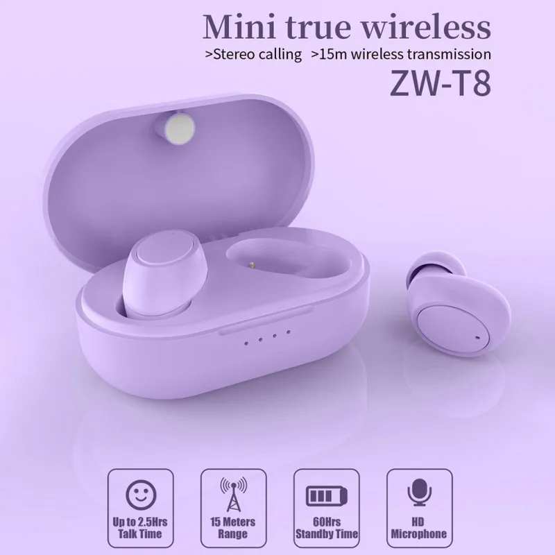 ZW-T 8tws Bluetooth наушники Bluetooth 5,0 новые портативные беспроводные Bluetooth гарнитуры