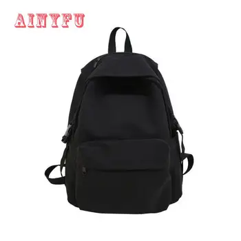 

Fashion Woman Simple Backpacks 2020 New Lady Campus Style Pure Color Big Capacity Leisure Double Shoulder Bag B925