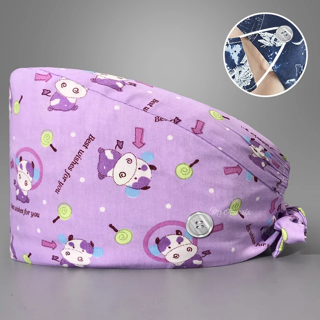 Fashion cotton Cute bird Cartoon print hats adjustable Scrub hat beauty salon nursing cap laboratory pet shop fashion scrub caps 12181