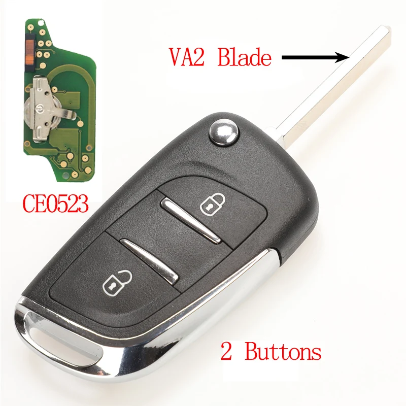 Jingyuqin дистанционный ключ для автомобиля 433 МГц ID46 CE0523 для peugeot Partner для Citroen C2 C3 C4 C5 C6 C8 Berlingo Xsara Picasso 2/3BTN
