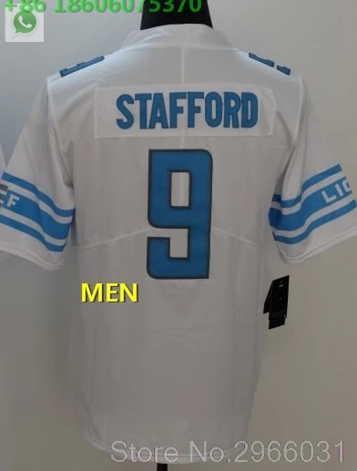 For men A+++ Качественная мужская футболка для взрослых 9 Matthew Stafford 15 Golden Tate 20 Barry Sanders Detroit - Цвет: For men
