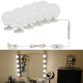 

Makeup Mirror Light Screw on or 3M Sticker Hide wires install Aluminum alloy base Heat Protection Adjustable Vanity LED Bulbs
