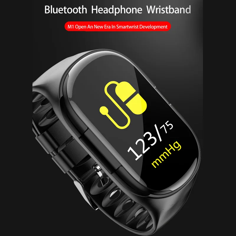 2-в-1 M1 новые AI Смарт-часы с Bluetooth наушники монитор сердечного ритма Смарт-браслет долгое время работы в режиме ожидания спортивные часы Для мужчин 4,6