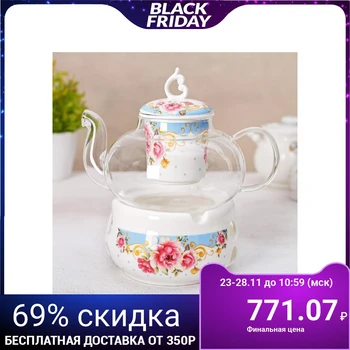 

Teapot 800 ml "Sophie", with ceramic sieve and warming stand