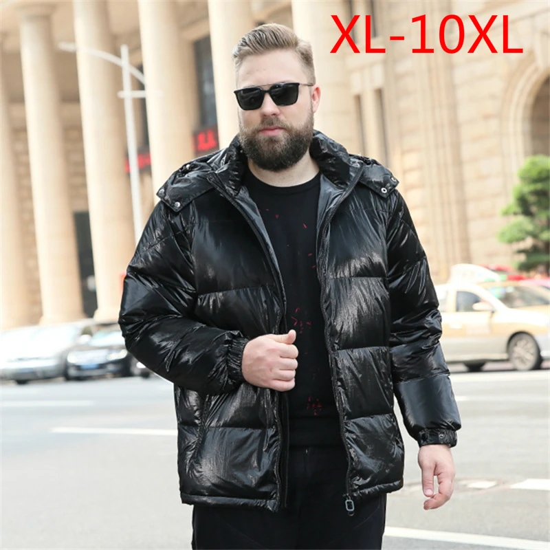 

Winter Down Jacket for Men Plus Size Men's Coat 90% White Duck Down Upset Warm Snow Parka Glossy Reflective High Quality Outdoor