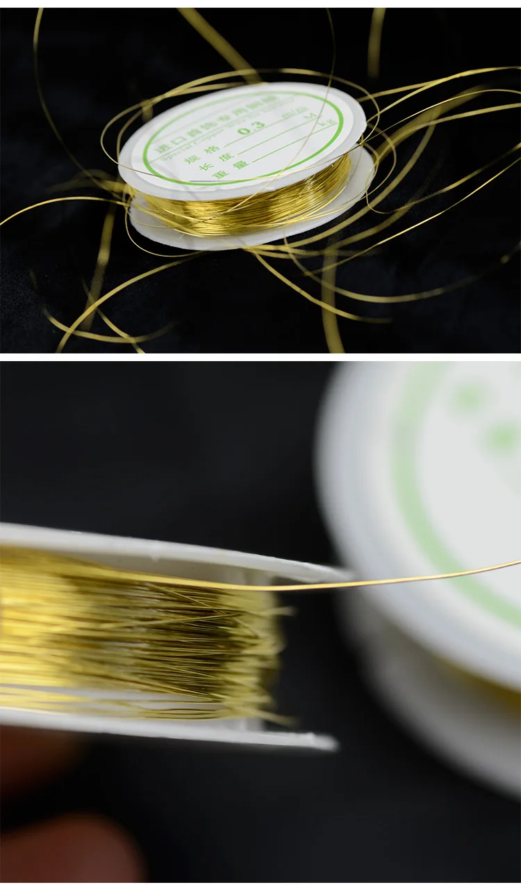 0.3mm Gold Copper Wire For Jewelry DIY Handmade Metalic Thread Tools Crafts Accessories Jewelery Connectors