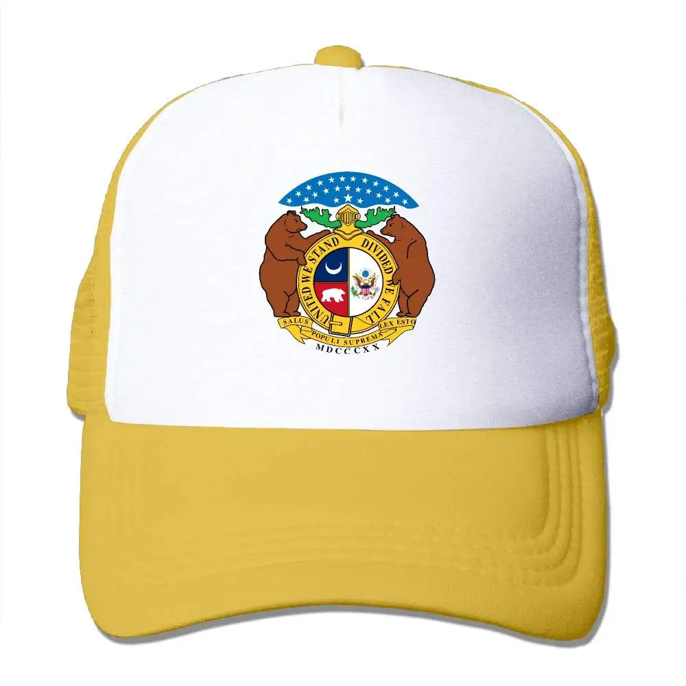 TSDFCCoat of Arms Missouri Unisex Mesh Adjustable Plain Baseball Cap Trucker Hat |
