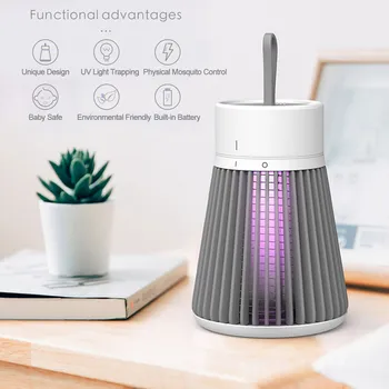 

Behogar Rechargeable Mosquito Lamp Insect Repellent Killer Zapper Trap Light with Cleaning Brush for Indoor Outdoor Living Room