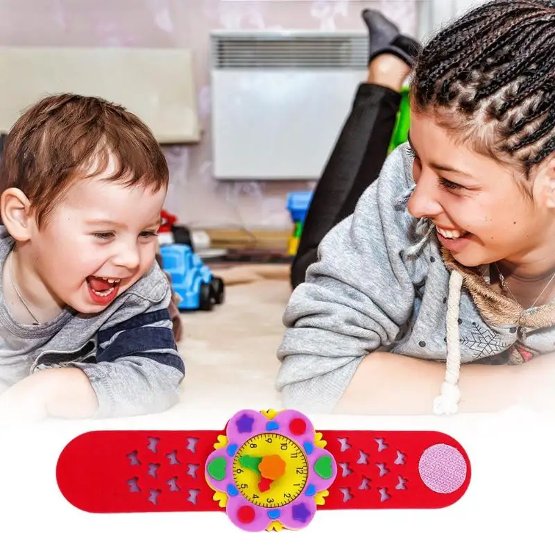 Часы ручной работы, игрушки для детского сада, сделай сам, наклеенные часы EVA, Обучающие игрушки-головоломки, модные интерактивные игрушки для родителей и детей